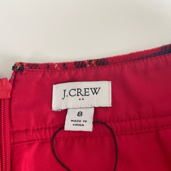J Crew Red Plaid Mini Skirt Size 8 Lined Wool Blend - Picture 4 of 6